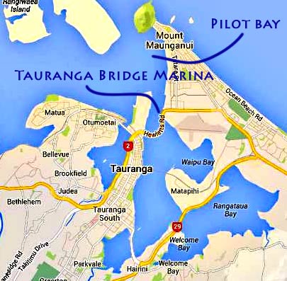 tauranga zealand map pilot bay heading anchor marina twoatsea